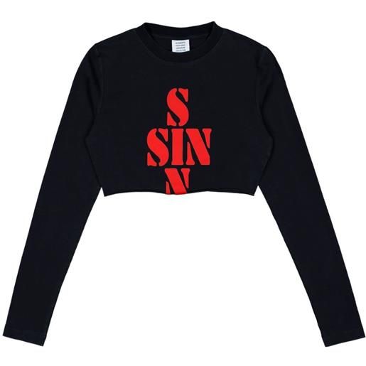 VETEMENTS t-shirt crop - nero
