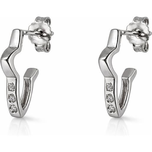 Orecchini Diamanti E Zaffiri Oro Bianco 18k - Regalo Romantico E Di Classe