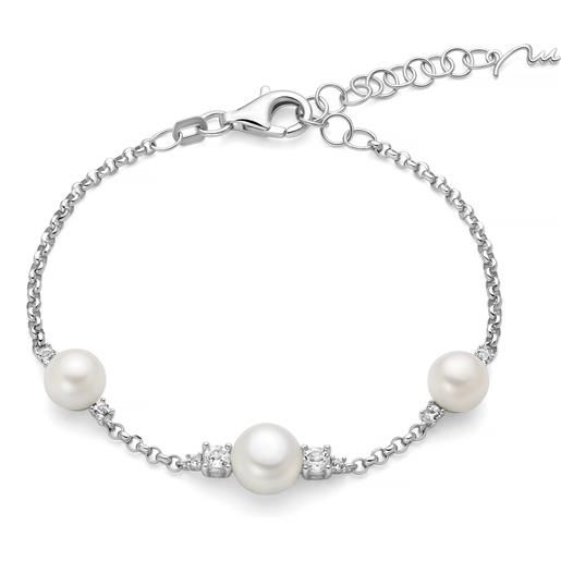 GAVU Bracciale di Perle Coltivate e Pietre Dure Peridoto Pietra di Luna e Tormalina Colorata per Donne