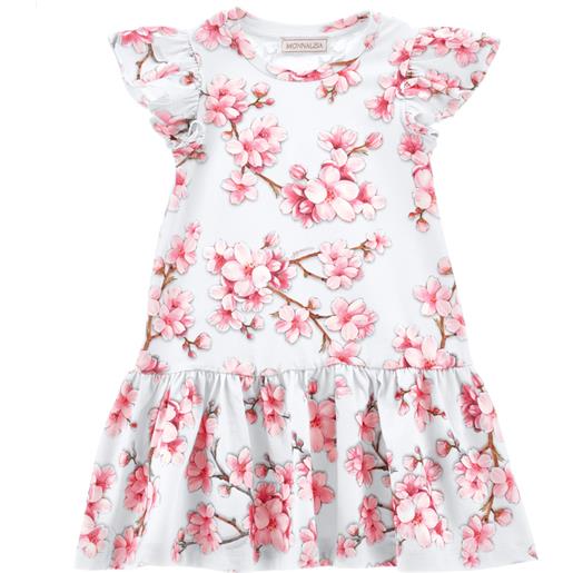 Monnalisa abito vita bassa fiori di pesco