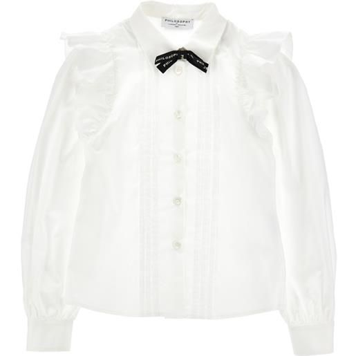 Monnalisa camicia con fiocchino e rouches