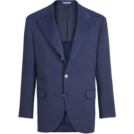 Brunello Cucinelli blazer con revers a lancia - blu