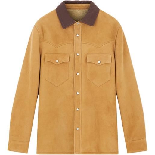 Fortela giacca-camicia in pelle - marrone