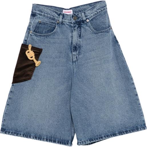 Charles Jeffrey Loverboy shorts con motivo a tromba - blu