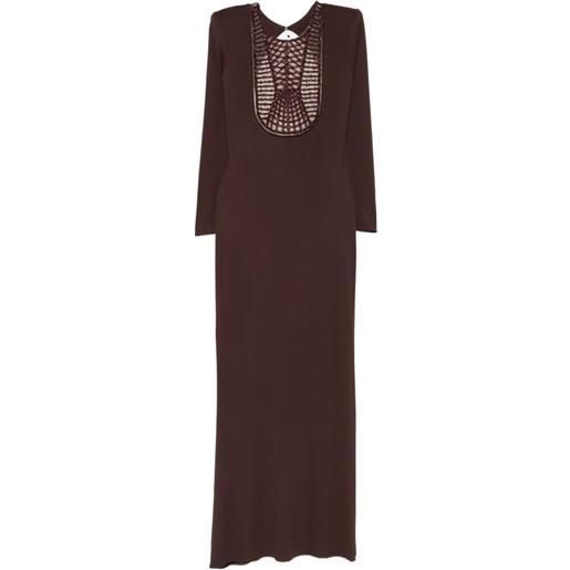 Elisabetta Franchi abito lungo red carpet - marrone