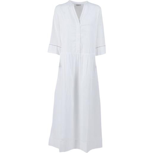 Peserico abito con scollo a v - bianco