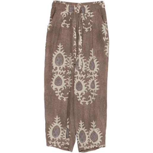 Bazar Deluxe pantaloni con stampa - marrone