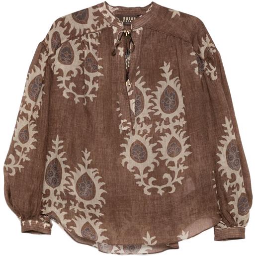 Bazar Deluxe blusa a fiori - marrone