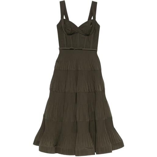 ZIMMERMANN abito midi plissettato - verde