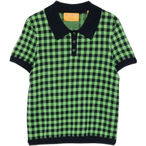 Guest In Residence polo shrunken a quadri - verde