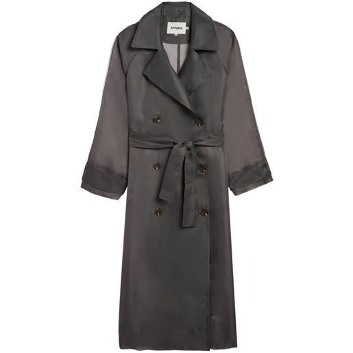 Apparis trench lana con cintura - grigio