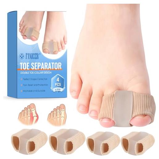 4 Pezzi Separatore Dita dei Piedi in Silicone Divaricatore Dita Piedi