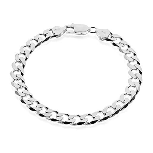IXXXi Bracciale Uomo Brasilia In Acciaio Inossidabile – Maglia Intrecciata, Colore Argento Anticato, 21 Cm
