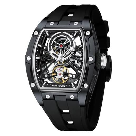 OIDEA Orologio Uomo Sportivo Con Cinturino Rosso - Quadrante Grande Con Ingranaggi A Vista, Impermeabile E Analógico Al Quarzo, Regalo Originale Per Uomo - 3