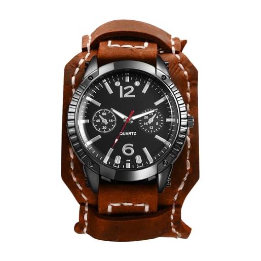 Orologio Sportivo Da Uomo Quadrante Grande Da 50 Mm Movimento Al Quarzo, Cinturino In Pelle E Acciaio Inossidabile Resistente Orologio Da Polso Maschile Di President Da 21,41 € | DHgate