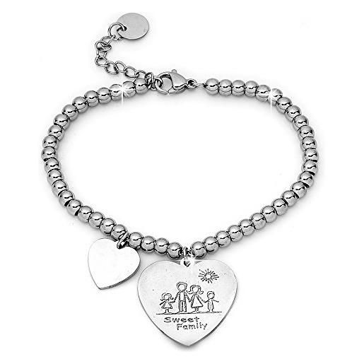 Bracciale donna acciaio La Zia è una mamma travestita da amica bracciale in acciaio emozionale
