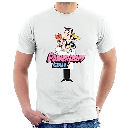 All+Every powerpuff girls with professor utonium men's t-shirt