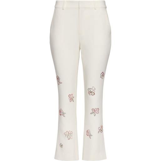 Cinq A Sept pantaloni crop kerry a fiori - toni neutri