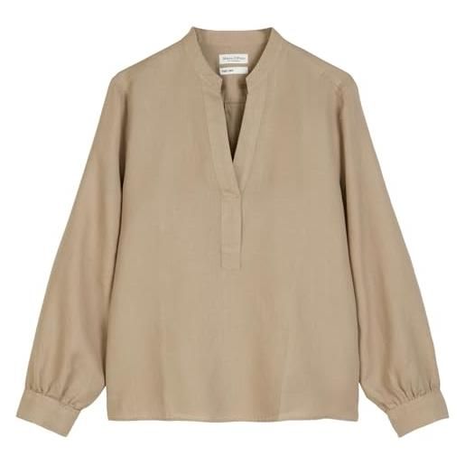 Marc O'Polo marc oߴpolo donna camicia a tunica in lino con scollo a v, beige (summer sand), 46