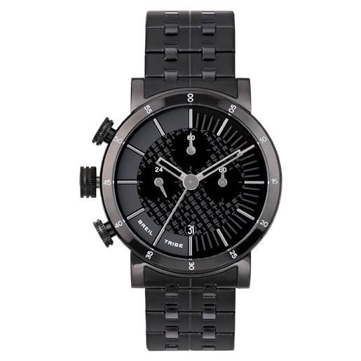 Breil Orologio Uomo BEND TW1906, Cronografo Al Quarzo, Quadrante Nero, Bracciale In Acciaio Silver, Vetro Minerale - 3