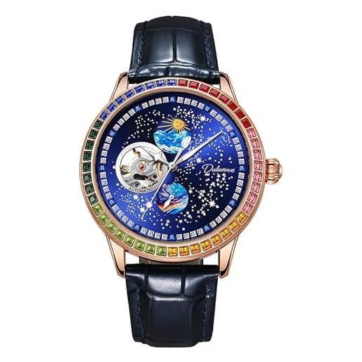 RAITOWN Orologio Uomo Classico Ultra Sottile - Quarzo Giapponese Impermeabile 30M - Cinturino Acciaio O Pelle - Quadrante Blu/Nero