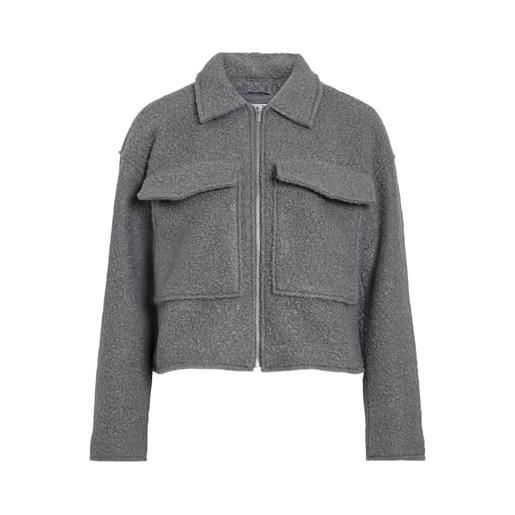 Vila jacket zipper medium grey melange 44 medium grey melange 44