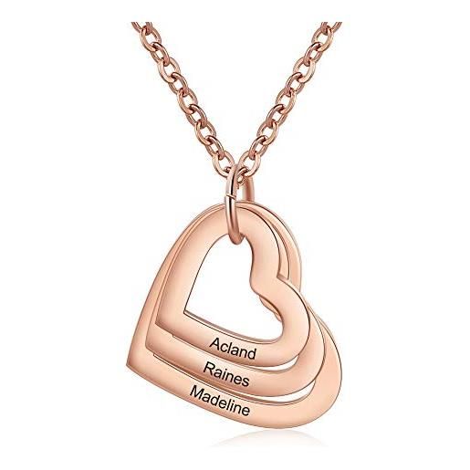 Collana Donna Personalizzata Con Ciondolo Cuore - Argento 925 Inciso 'Mamma Ti Voglio Bene'