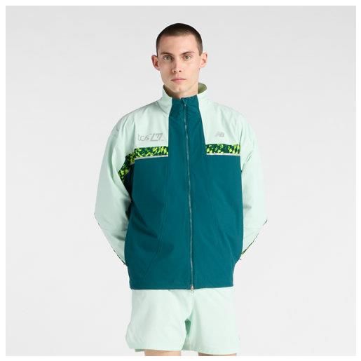 New Balance uomo london edition marathon jacket in verde, poliestere, taglia 2xl