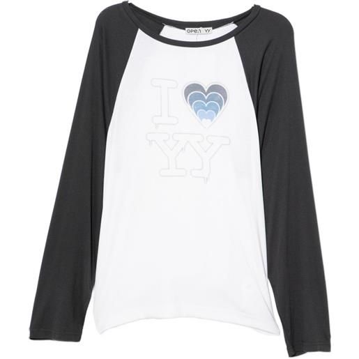 Open YY t-shirt con logo - bianco