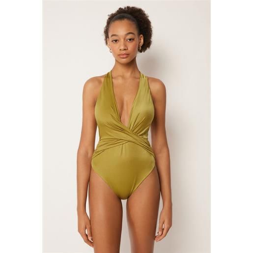 Calzedonia costume intero shiny satin giallo