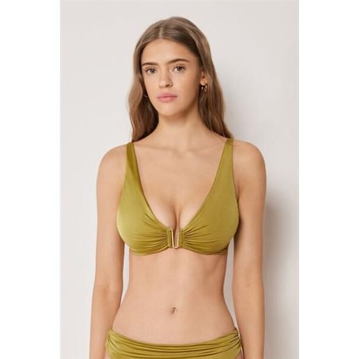 Calzedonia top canotta costume shiny satin giallo