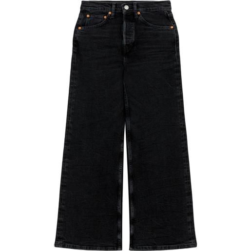 RE/DONE jeans crop a gamba ampia - nero