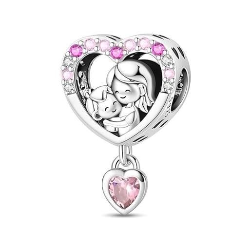 Vegaine mia madre e io charms ciondolo per braccialetti san valentino festa della mamma gioielli regali per donne