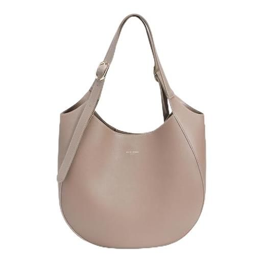 Calvin Klein borsa nera donna similpelle con tracolla logo in metallo