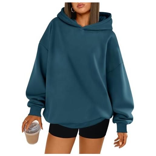 Trendy Queen felpe con cappuccio oversize da donna felpe con cappuccio in pile pullover casual abiti autunno inverno top a maniche lunghe 2025, navy, small