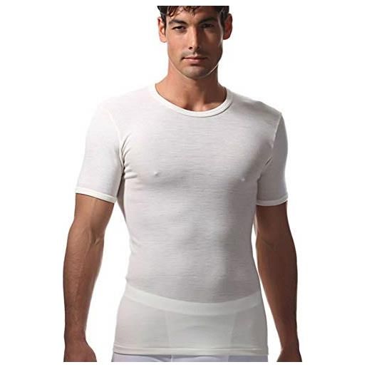 RAGNO 100 merino maglia uomo manica corta girocollo 100% pura lana merino rinforzata colore lana (mis. Xl-6^)