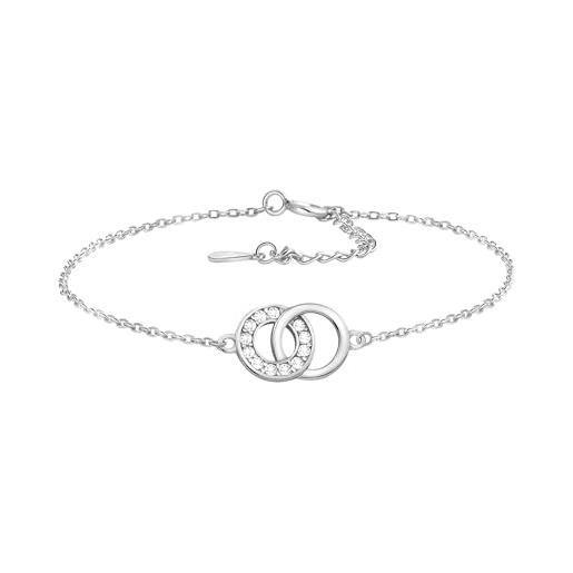 Sofia Milani Bracciale Donna In Argento 925 Con Placcato Oro – Design A Strati – Ipoallergenico – Regalo In Elegante Confezione