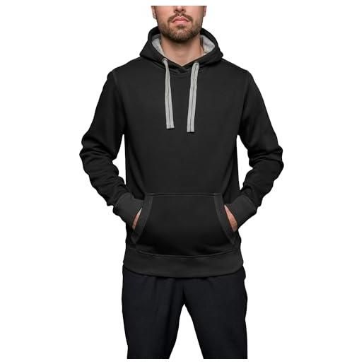 HRM unisex felpa sportiva con cappuccio, nero, xxxl uomo