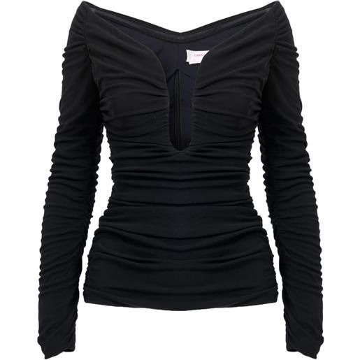 Carolina Herrera top con scollo a u - nero