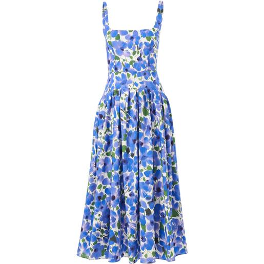 Carolina Herrera abito midi a fiori - blu