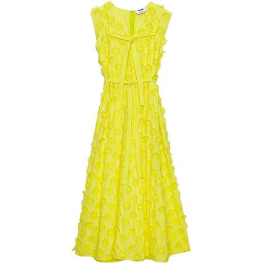 MSGM abito midi smanicato a fiori - giallo