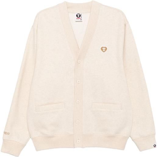 AAPE BY *A BATHING APE® felpa con applicazione logo e bottoni - toni neutri