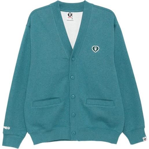 AAPE BY *A BATHING APE® felpa con applicazione logo e bottoni - verde