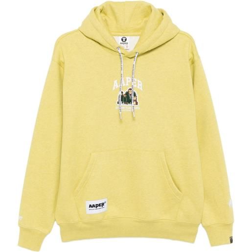 AAPE BY *A BATHING APE® felpa con logo e cappuccio - giallo