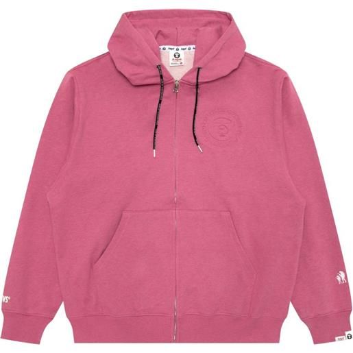AAPE BY *A BATHING APE® felpa con cappuccio, zip e logo - rosa