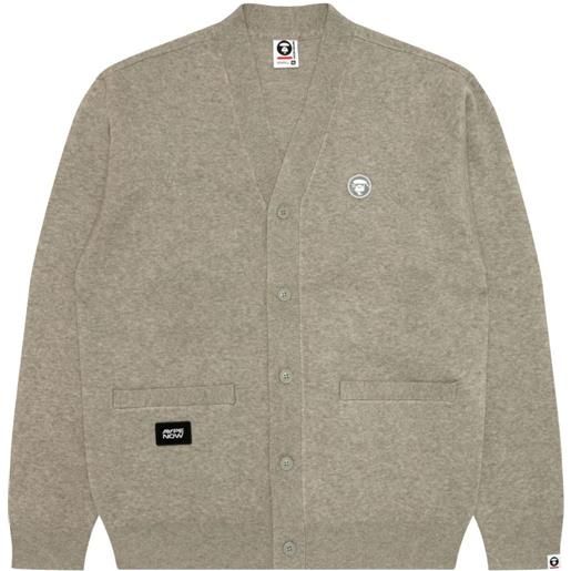 AAPE BY *A BATHING APE® cardigan ape head con tasca applicata - toni neutri