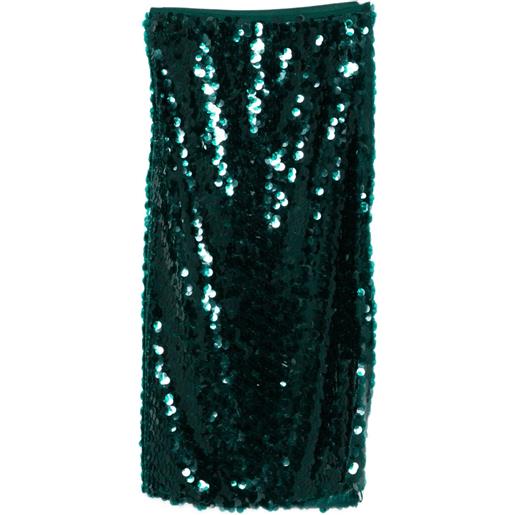 Patrizia Pepe gonna midi con paillettes - verde