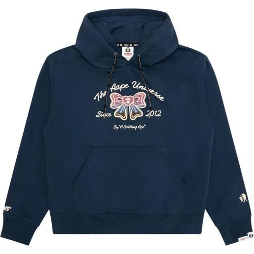 A BATHING APE® felpa con stampa e cappuccio - blu