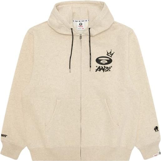 AAPE BY *A BATHING APE® felpa con stampa e cappuccio - toni neutri
