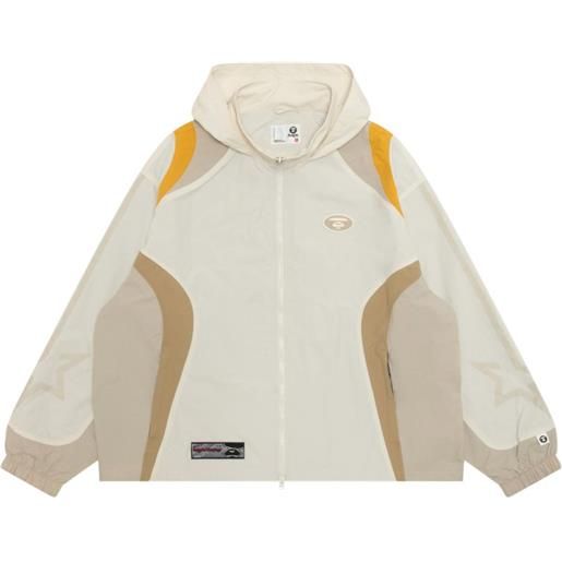 AAPE BY *A BATHING APE® giacca con design a inserti e cappuccio - toni neutri